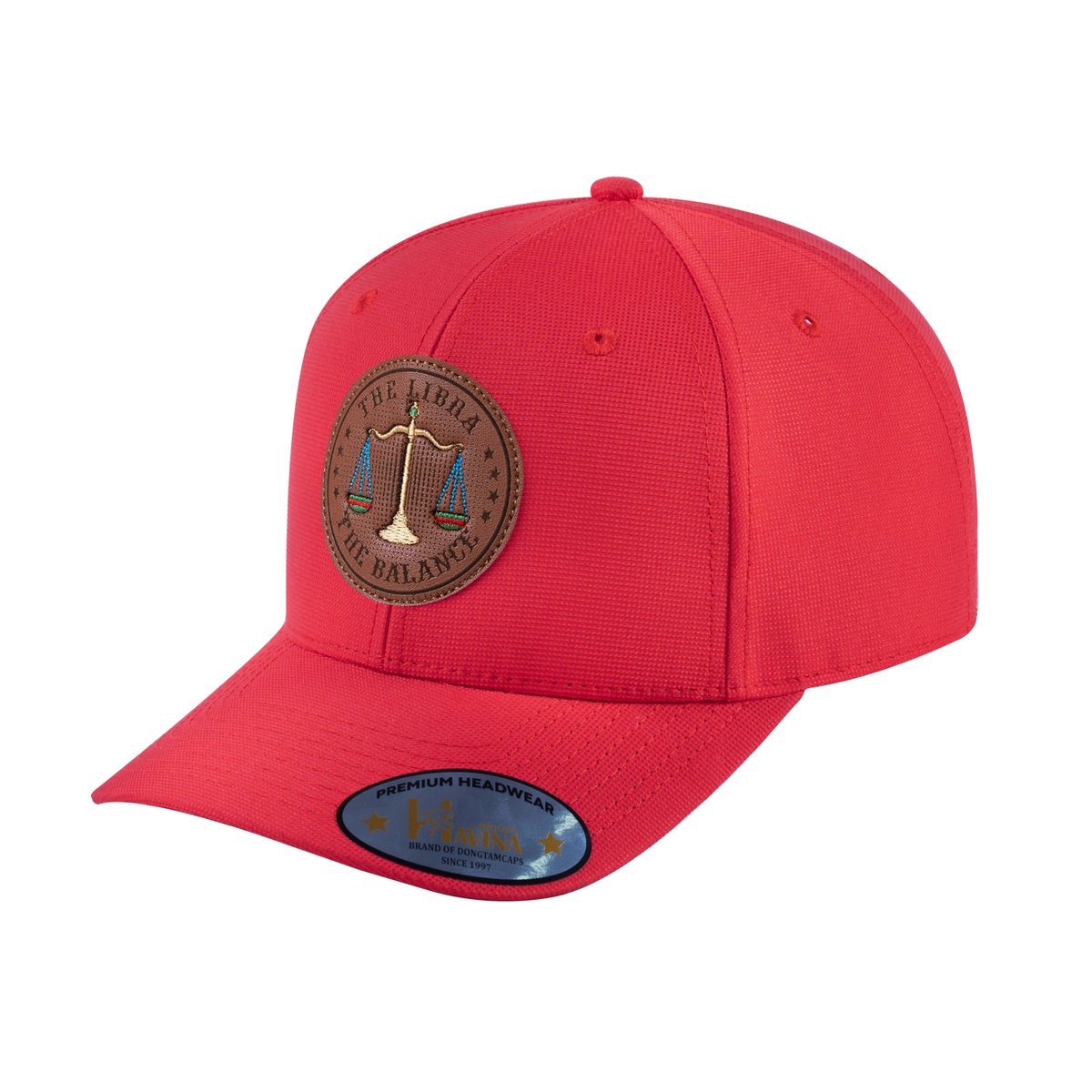 Libra Zodiac V2 6-Panel Baseball Cap with Red front and Red back