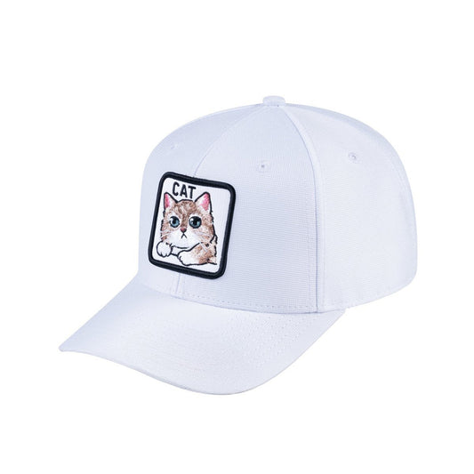 Cat V2 6-Panel Baseball Cap with White front and White back