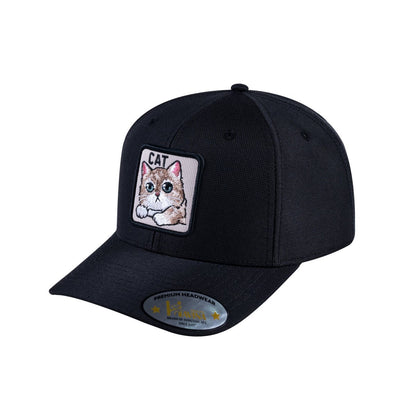 Cat V2 6-Panel Baseball Cap with Black front and Black back