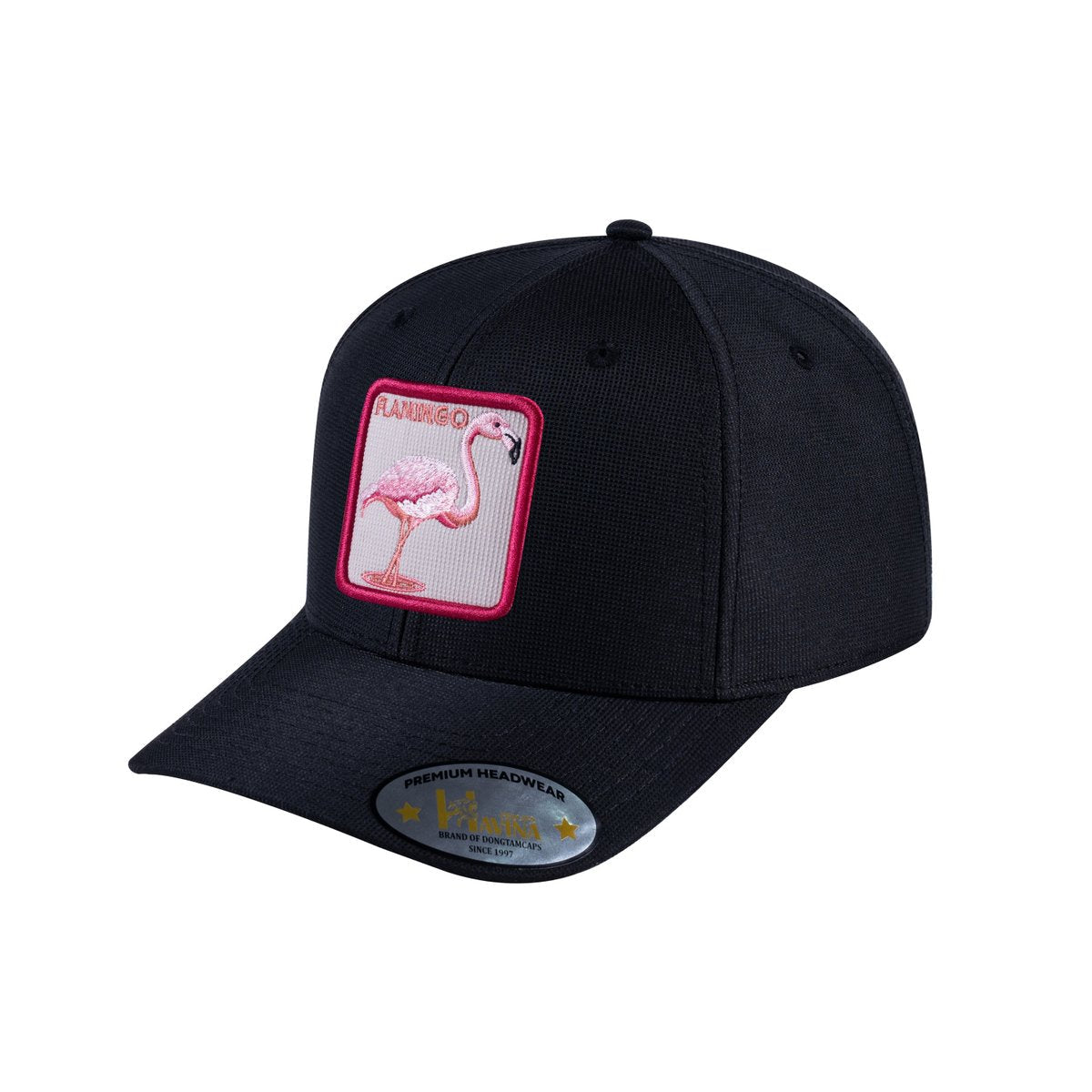 Flamingo V2 6-Panel Baseball Cap with Black front and Black back