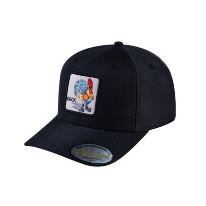 Chicken V2 6-Panel Baseball Cap with Black front and Black back
