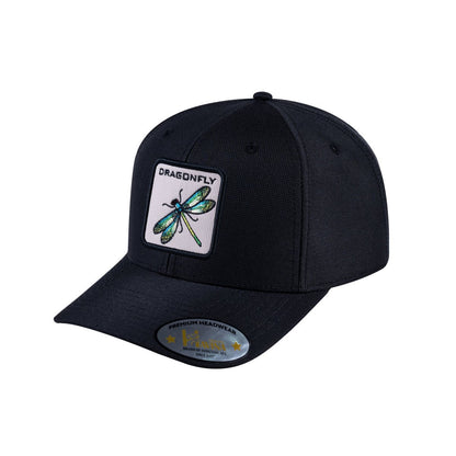 Dragonfly V2 6-Panel Baseball Cap with Black front and Black back