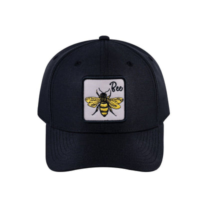 Bee V2 6-Panel Baseball Cap with Black front and Black back