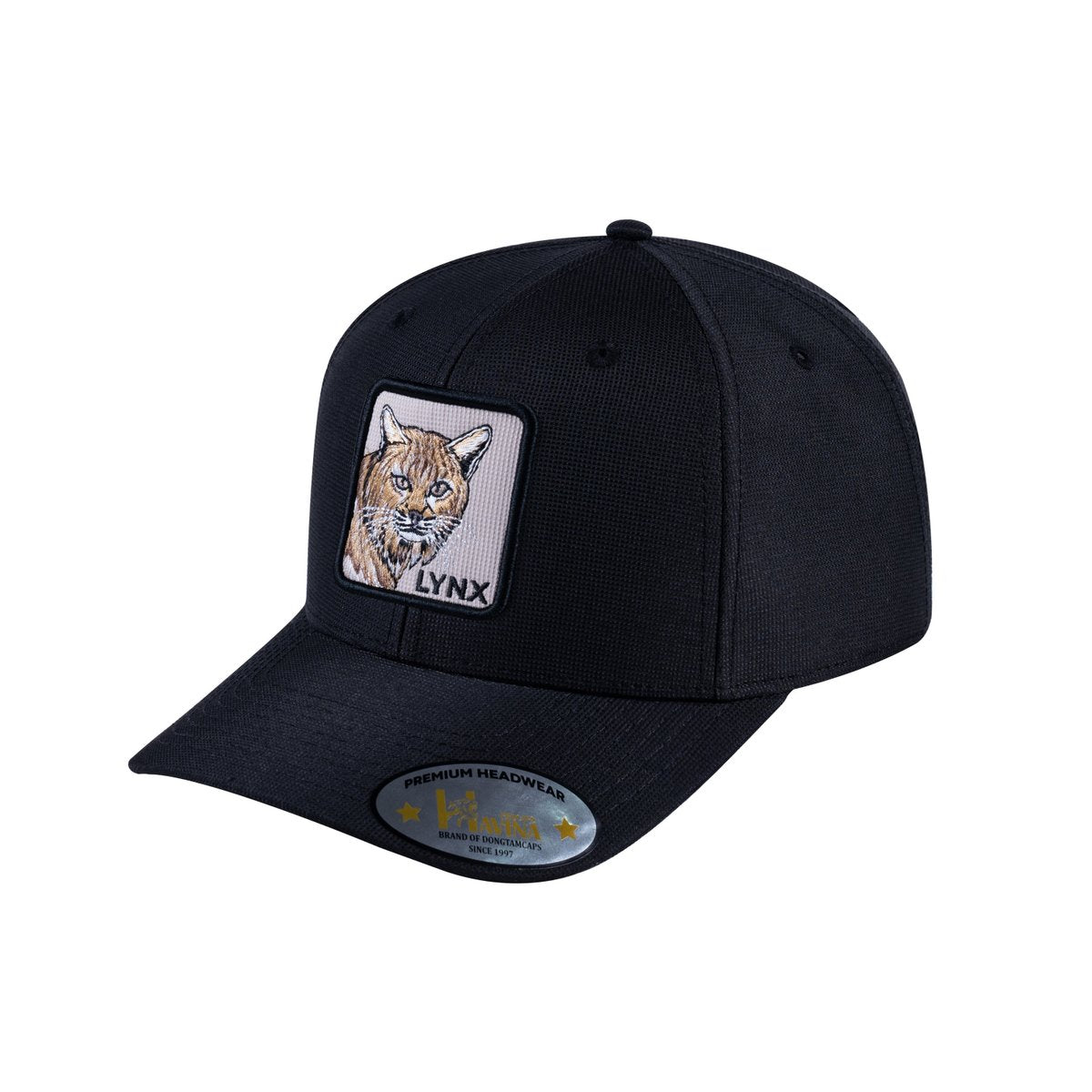 Lynx V2 6-Panel Baseball Cap with Black front and Black back