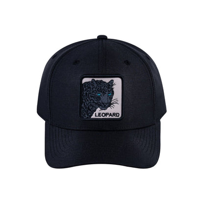Leopard V2 6-Panel Baseball Cap with Black front and Black back
