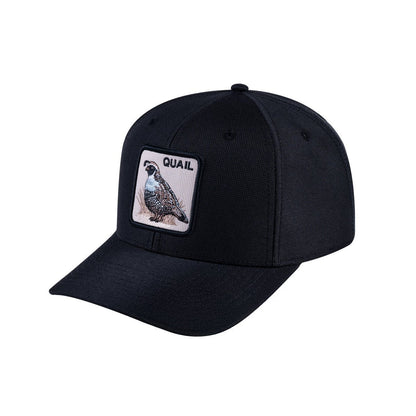 Quail V2 6-Panel Baseball Cap with Black front and Black back