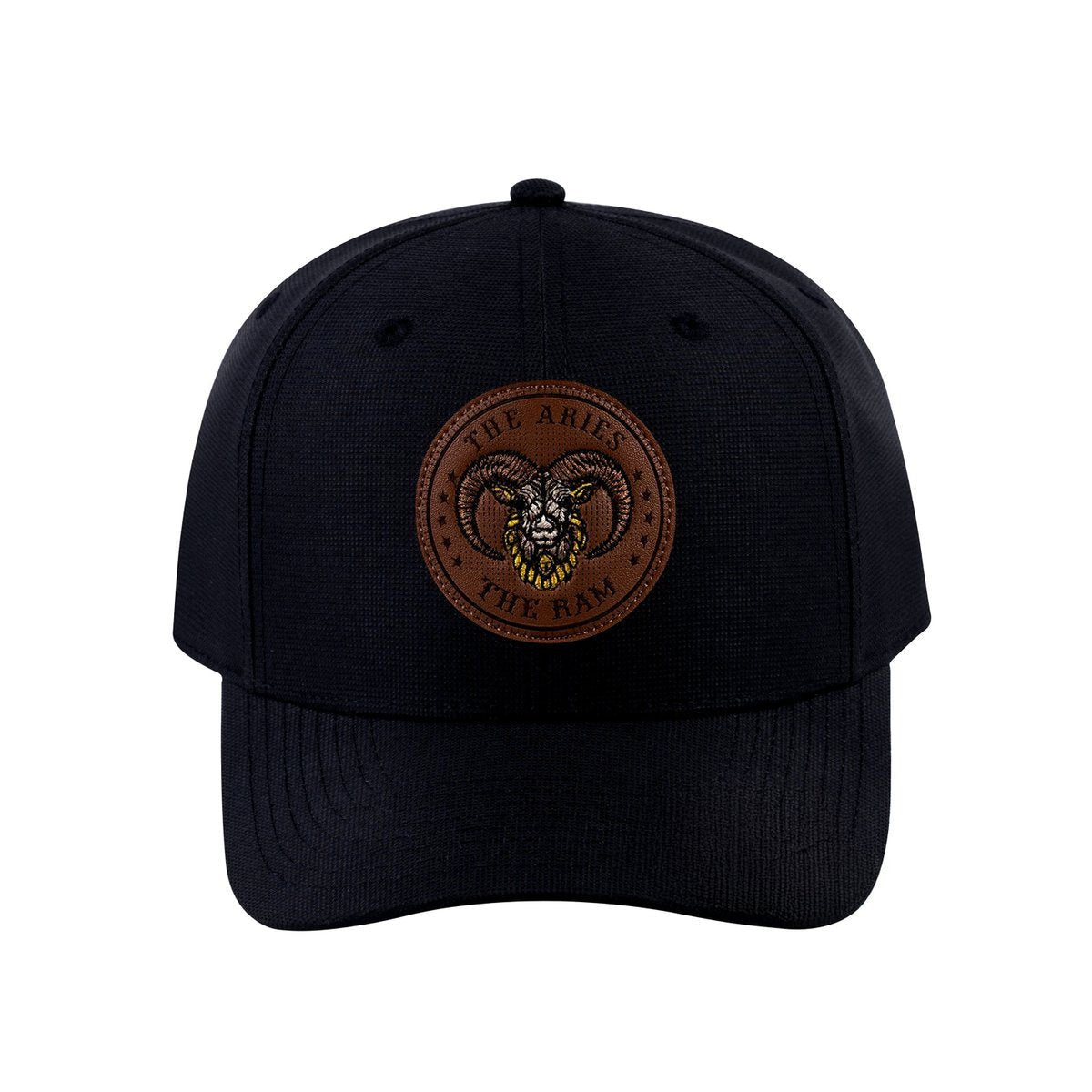 Aries Zodiac V2 6-Panel Baseball Cap with Black front and Black back
