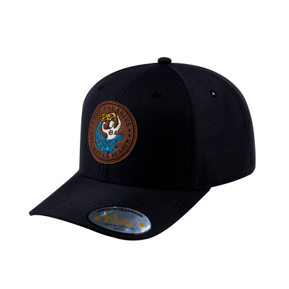 V2 Embroidered And Laser-Engraved Aquarius Zodiac (January 20 - February 18) - 6 Panel Baseball Cap - Black/Black