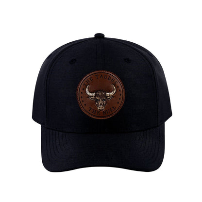 Taurus Zodiac V2 6-Panel Baseball Cap with Black front and Black back