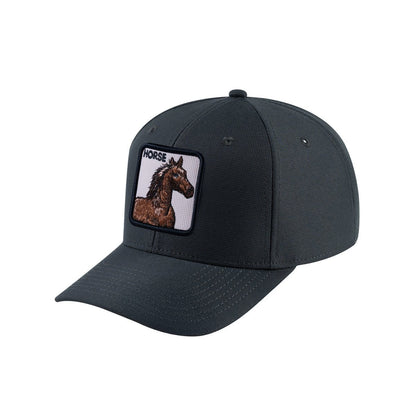 Horse V2 6-Panel Baseball Cap with Dark Grey front and Dark Grey back