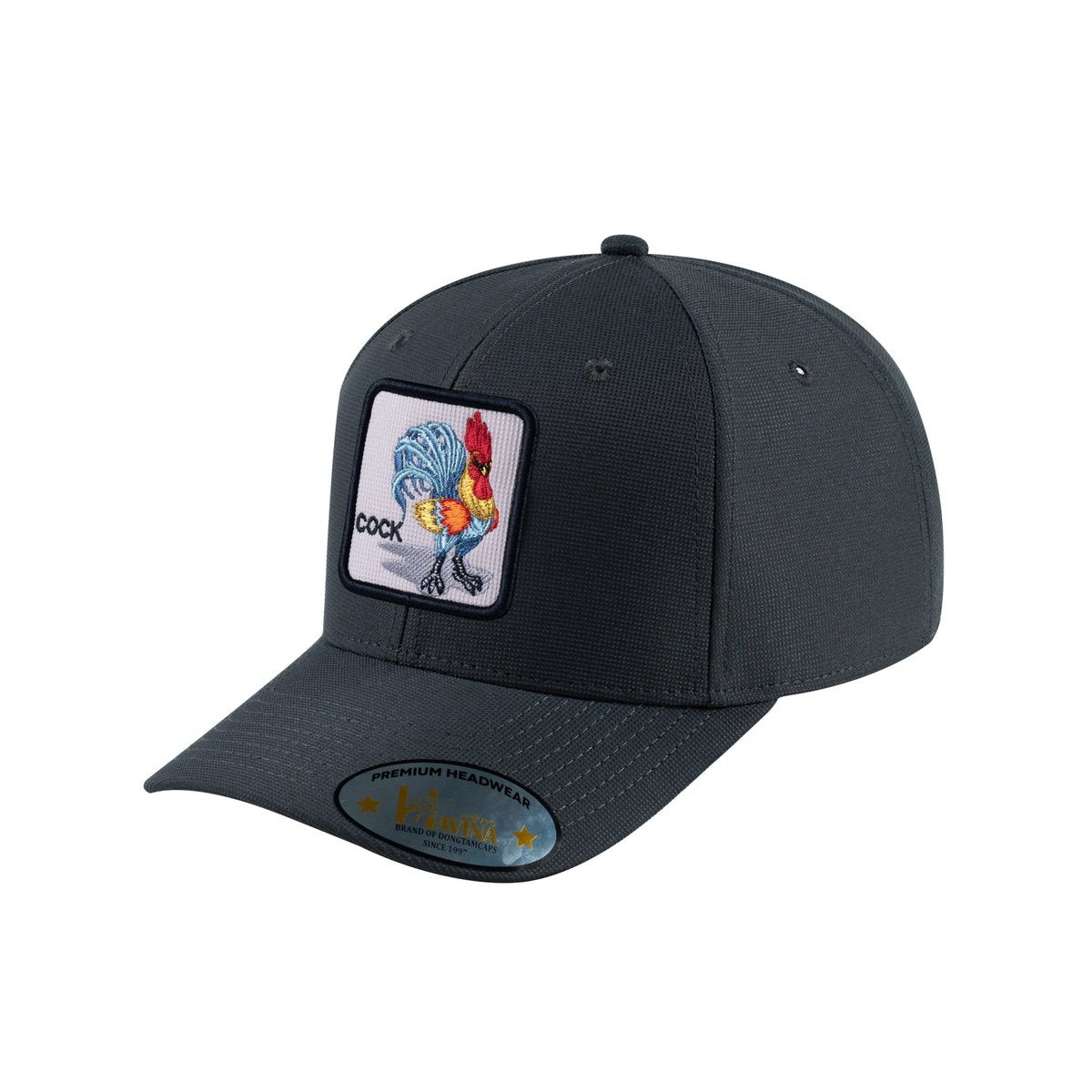 Chicken V2 6-Panel Baseball Cap with Dark Grey front and Dark Grey back