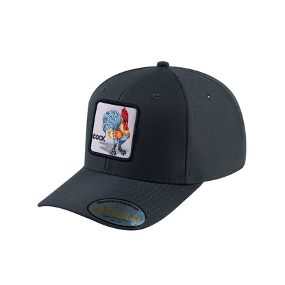 Chicken V2 6-Panel Baseball Cap with Dark Grey front and Dark Grey back