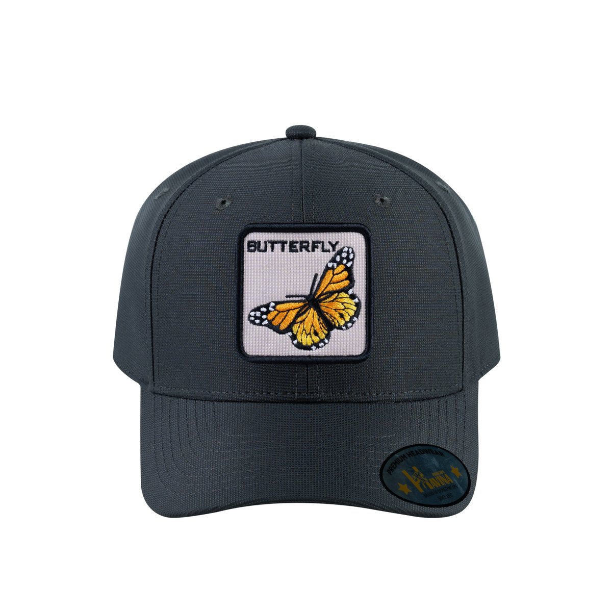 Butterfly V2 6-Panel Baseball Cap with Dark Grey front and Dark Grey back