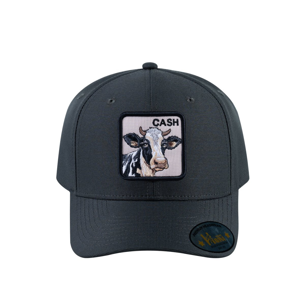 Cow V2 6-Panel Baseball Cap with Dark Grey front and Dark Grey back