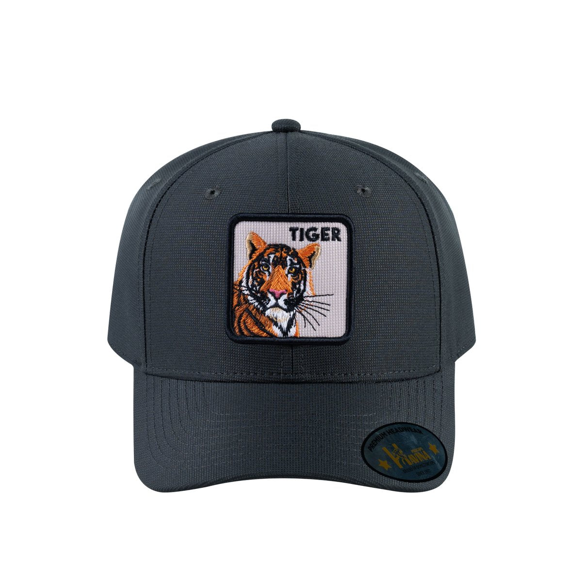 Tiger V2 6-Panel Baseball Cap with Dark Grey front and Dark Grey back
