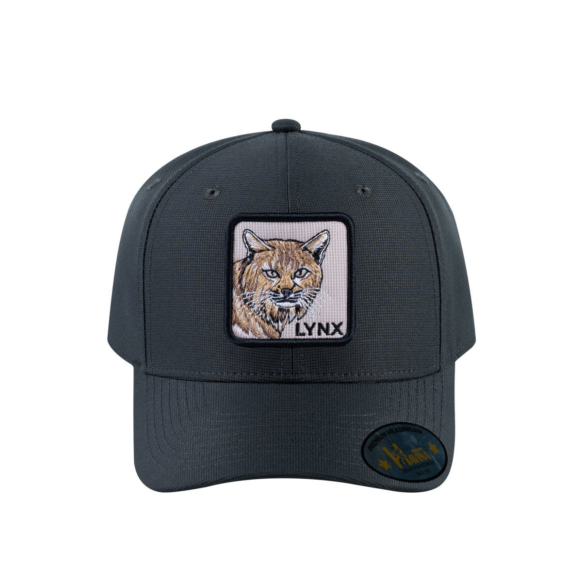 Lynx V2 6-Panel Baseball Cap with Dark Grey front and Dark Grey back