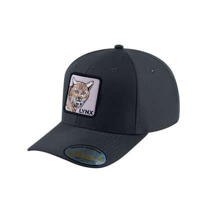 Unisex V2 Embroidered The Lynx, 6-Panel Baseball Cap, Dark Grey/Dark Grey, Adjustable Fit