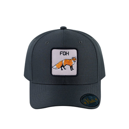 Fox V2 6-Panel Baseball Cap with Dark Grey front and Dark Grey back