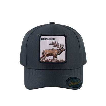 Reindeer V2 6-Panel Baseball Cap with Dark Grey front and Dark Grey back