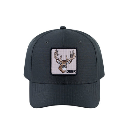 Deer V2 6-Panel Baseball Cap with Dark Grey front and Dark Grey back