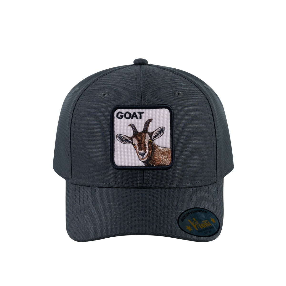 Goat V2 6-Panel Baseball Cap with Dark Grey front and Dark Grey back