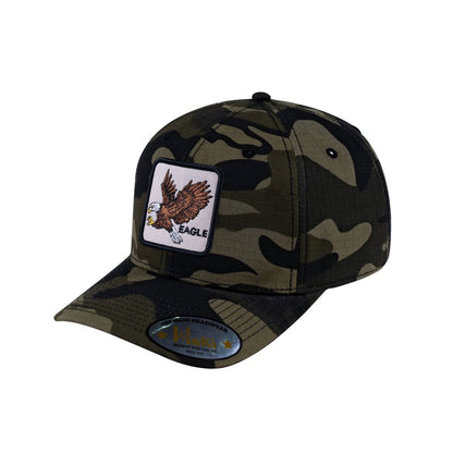 Eagle V2 6-Panel Baseball Cap with Green Camo front and Green Camo back