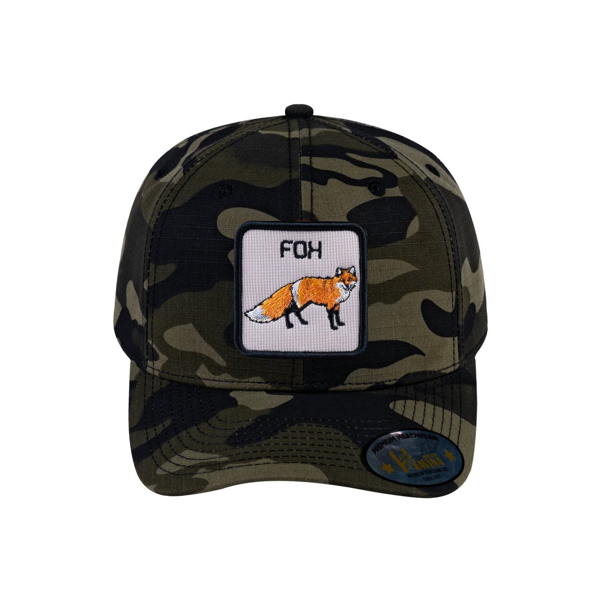 Fox V2 6-Panel Baseball Cap with Green Camo front and Green Camo back