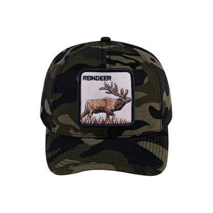 Reindeer V2 6-Panel Baseball Cap with Green Camo front and Green Camo back