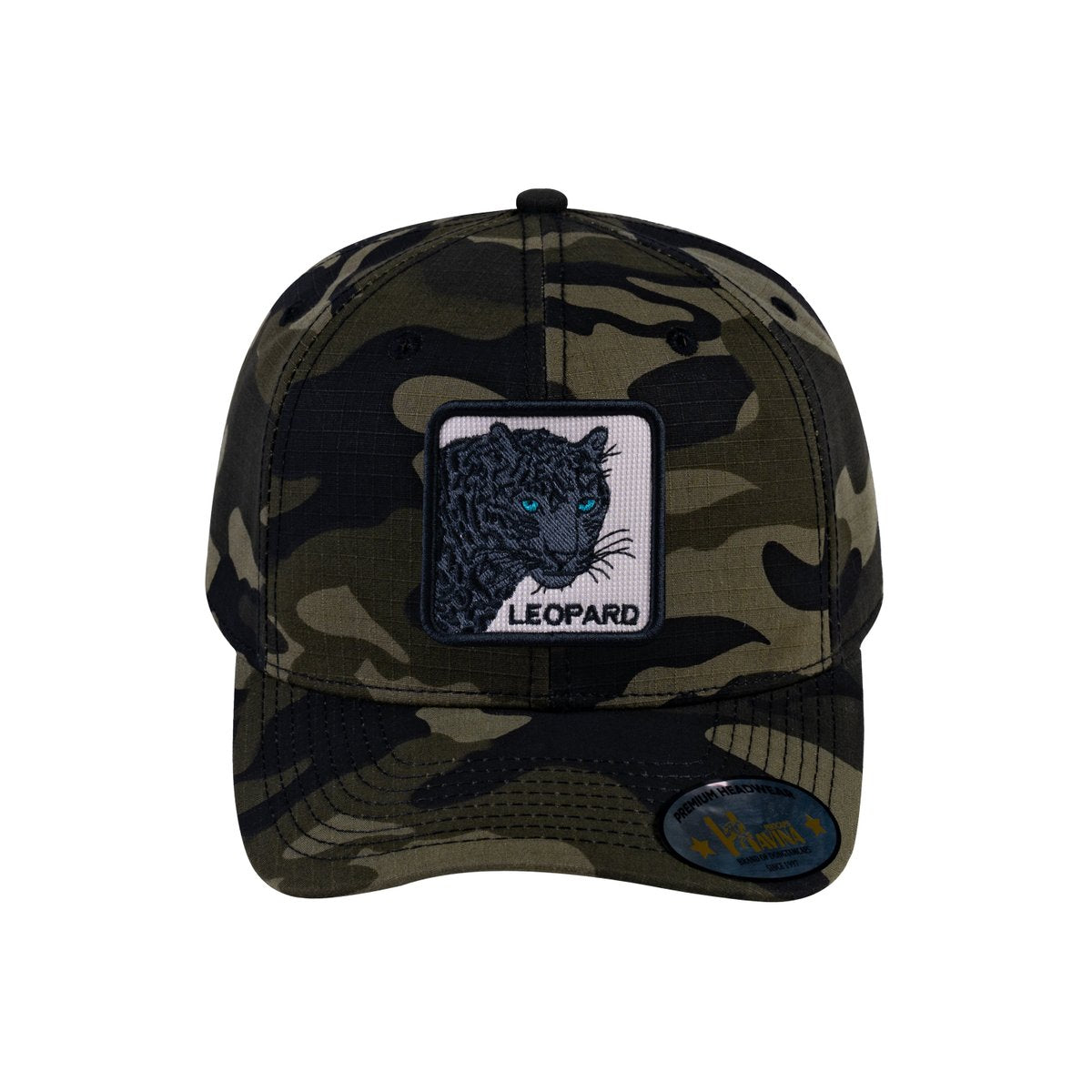 Leopard V2 6-Panel Baseball Cap with Green Camo front and Green Camo back