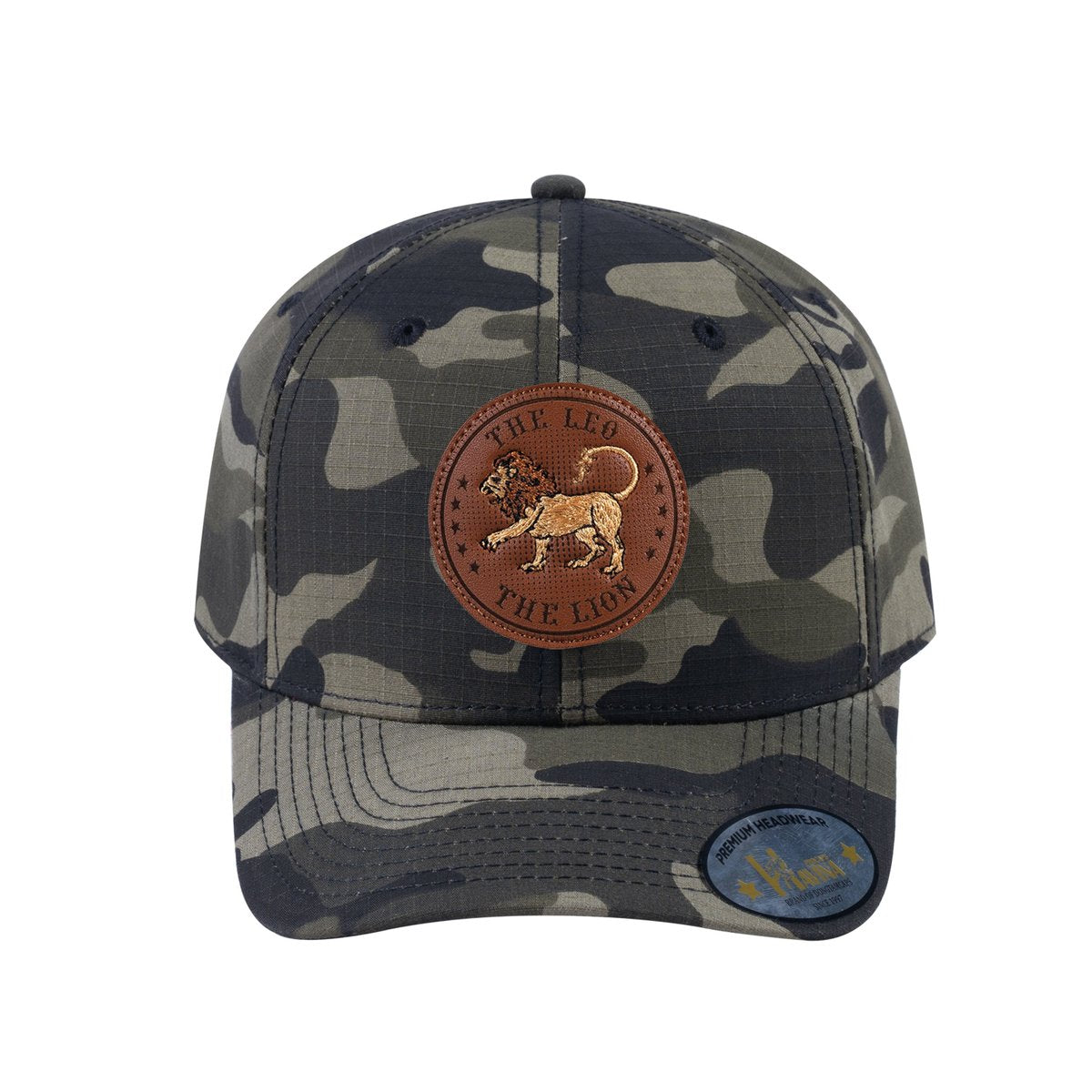 Leo Zodiac V2 6-Panel Baseball Cap with Green Camo front and Green Camo back