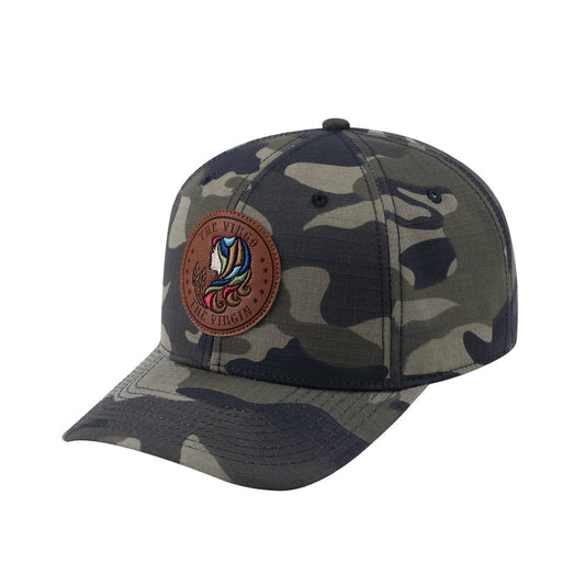 Virgo Zodiac V2 6-Panel Baseball Cap with Green Camo front and Green Camo back