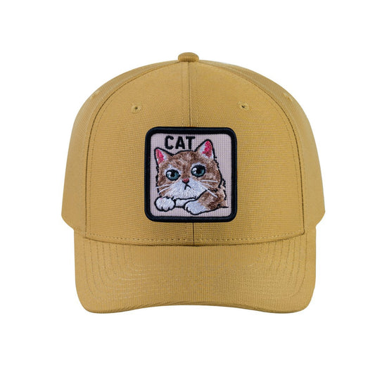 Cat V2 6-Panel Baseball Cap with Khaki front and Khaki back