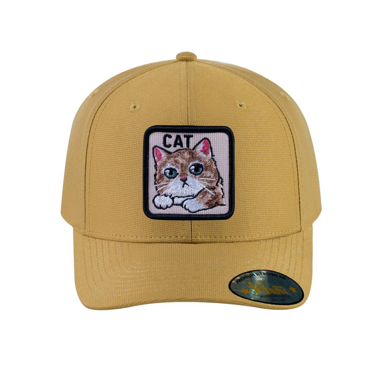 Cat V2 6-Panel Baseball Cap with Khaki front and Khaki back