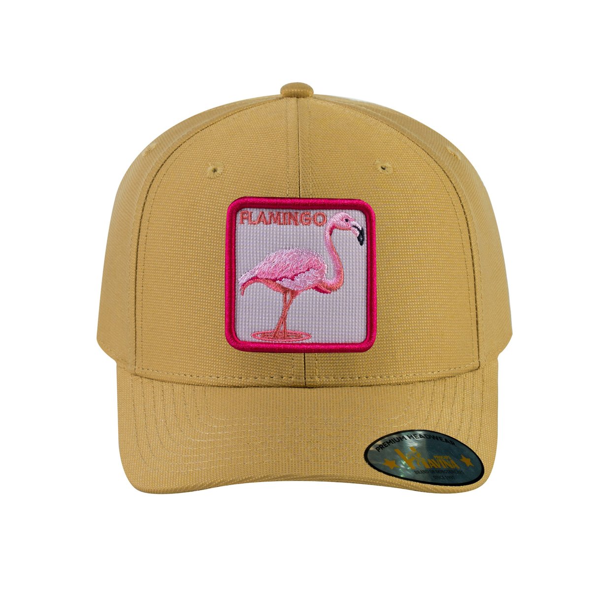 Flamingo V2 6-Panel Baseball Cap with Khaki front and Khaki back