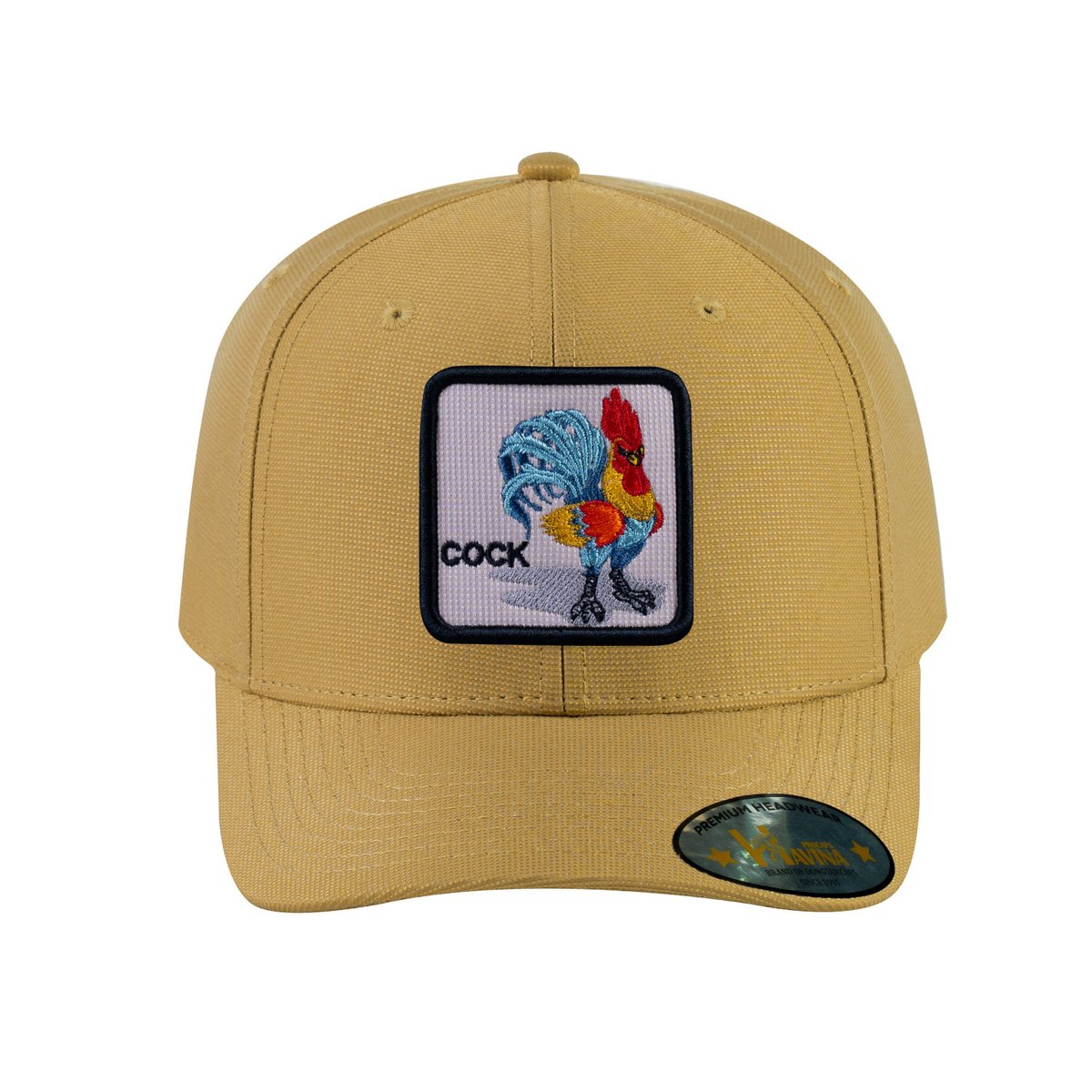 Chicken V2 6-Panel Baseball Cap with Khaki front and Khaki back
