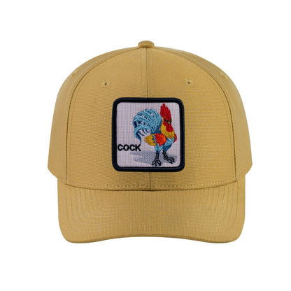 Chicken V2 6-Panel Baseball Cap with Khaki front and Khaki back