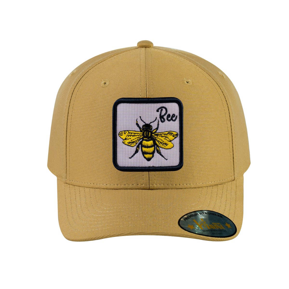 Bee V2 6-Panel Baseball Cap with Khaki front and Khaki back
