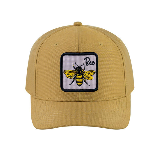 Bee V2 6-Panel Baseball Cap with Khaki front and Khaki back