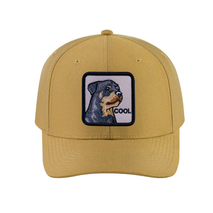 Dog V2 6-Panel Baseball Cap with Khaki front and Khaki back