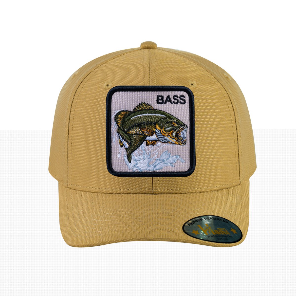 Bass V2 6-Panel Baseball Cap with Khaki front and Khaki back