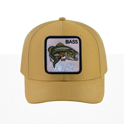 Bass V2 6-Panel Baseball Cap with Khaki front and Khaki back