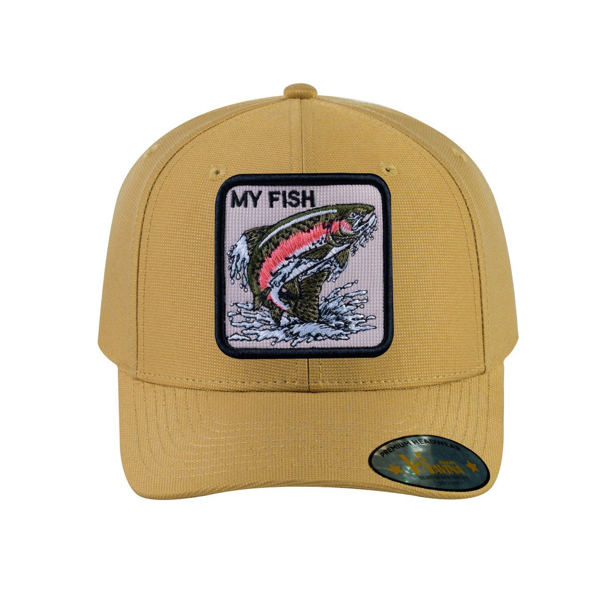 Salmon V2 6-Panel Baseball Cap with Khaki front and Khaki back