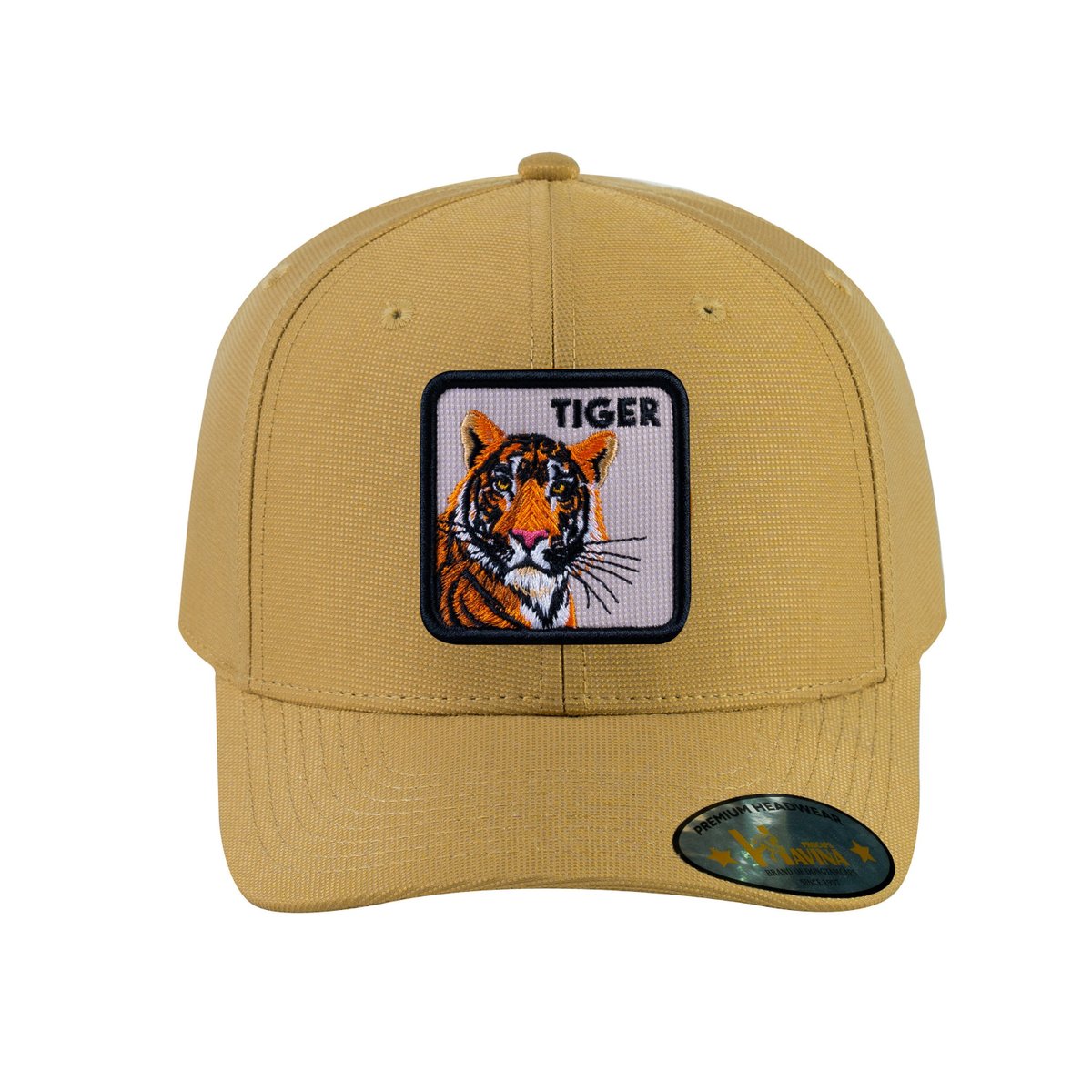 Tiger V2 6-Panel Baseball Cap with Khaki front and Khaki back