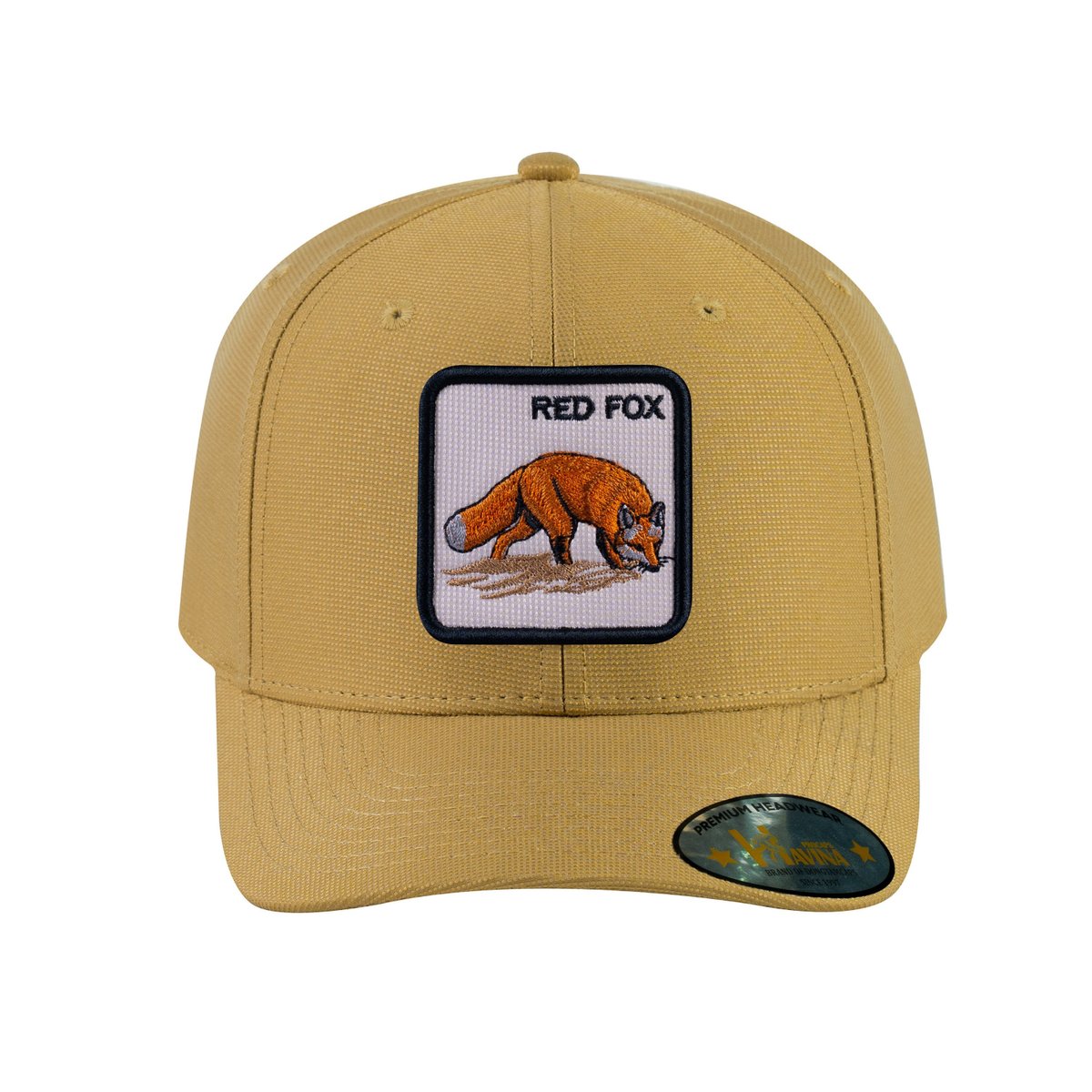Red Fox V2 6-Panel Baseball Cap with Khaki front and Khaki back