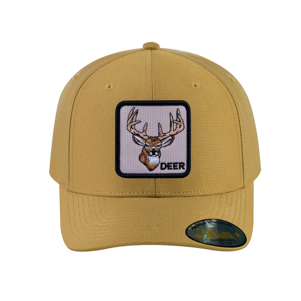 Deer V2 6-Panel Baseball Cap with Khaki front and Khaki back