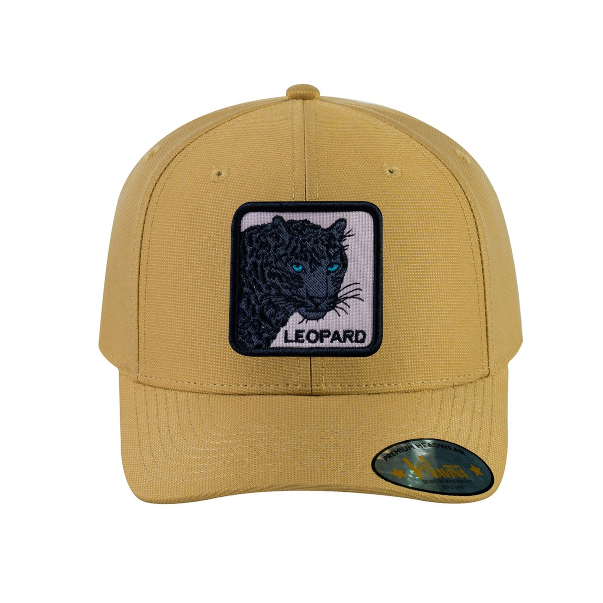 Leopard V2 6-Panel Baseball Cap with Khaki front and Khaki back