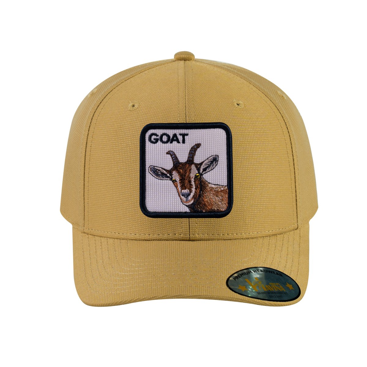 Goat V2 6-Panel Baseball Cap with Khaki front and Khaki back