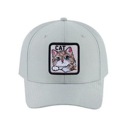 Cat V2 6-Panel Baseball Cap with Light Grey front and Light Grey back