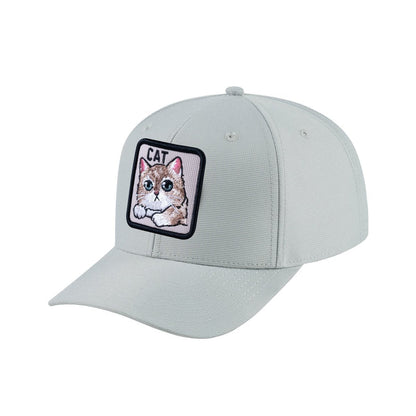 Cat V2 6-Panel Baseball Cap with Light Grey front and Light Grey back