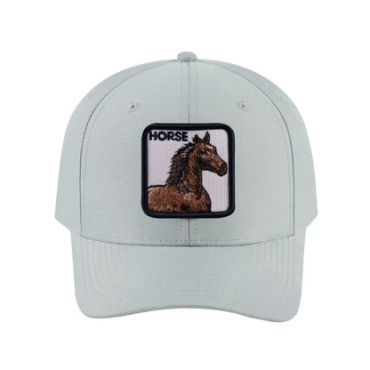 Horse V2 6-Panel Baseball Cap with Light Grey front and Light Grey back